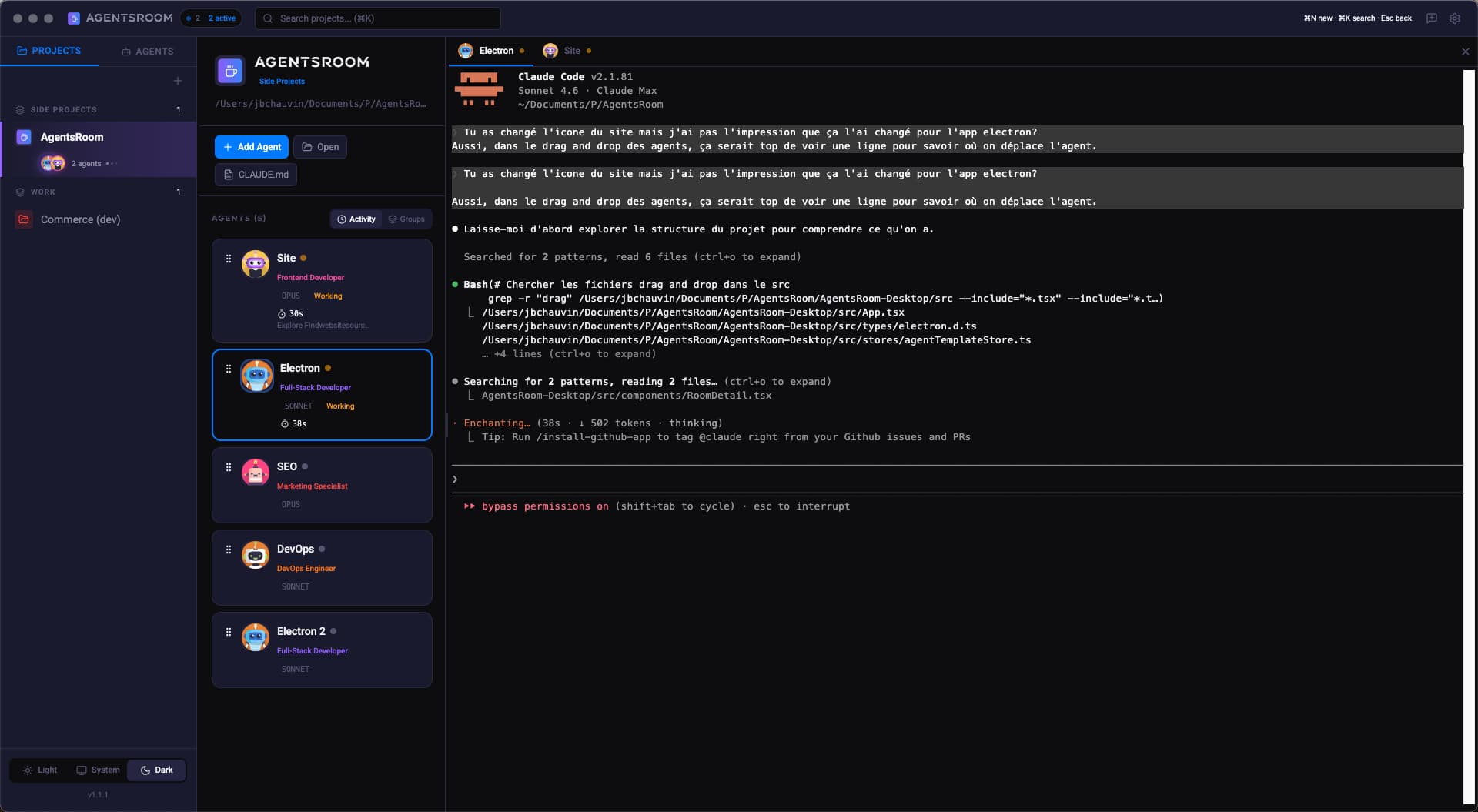 AgentsRoom — Multi-agent Claude orchestration app